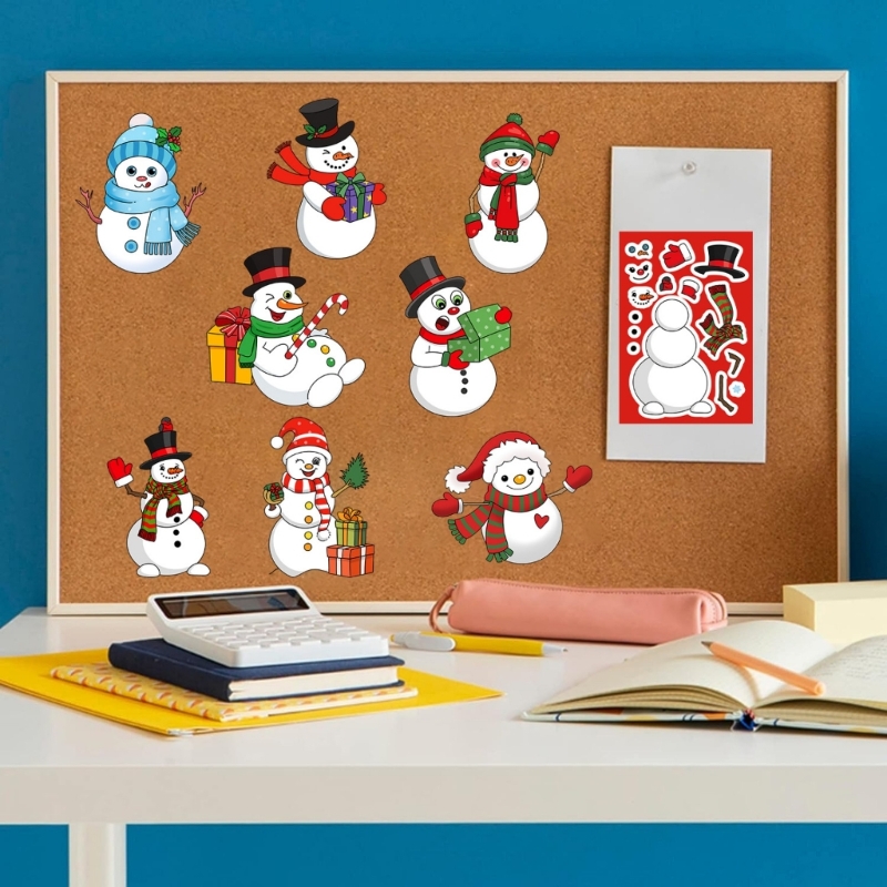 Best Tablet With Accessories - Wodoodporne naklejki Puzzle Snowman 24 sztuki