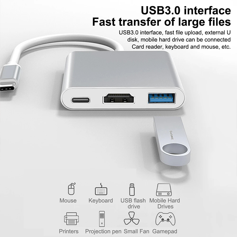 Hub USB Typu C 3 w 1 z 4K HDMI – Tablet Accessories For Samsung recenzja i cena